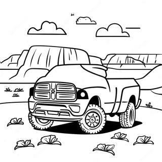 Ram Truck I En Orken Scene Farvelaegningsside 133211-65553