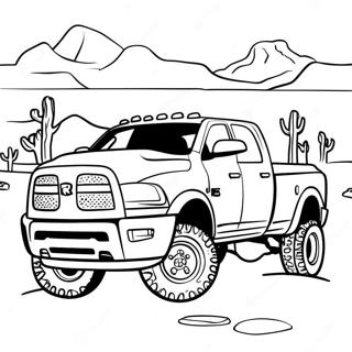 Ram Truck I En Orken Scene Farvelaegningsside 133211-65554