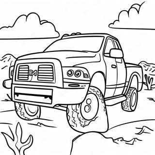 Ram Truck I En Orken Scene Farvelaegningsside 133211-65556