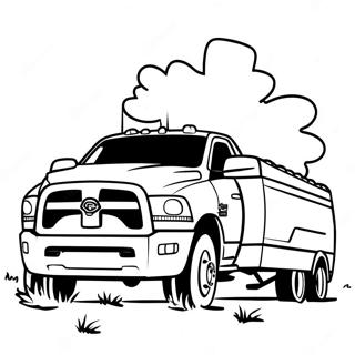 Ram Truck Traekker En Trailer Farvelaegningsside 133212 65560