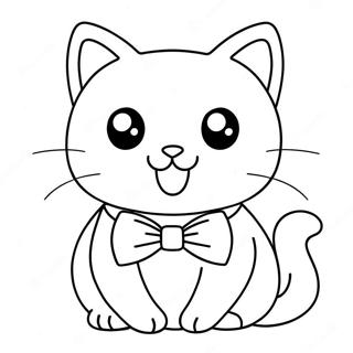 Elskelig Kawaii Kat Med Butterfly Farvelaegningsside 133442 65739