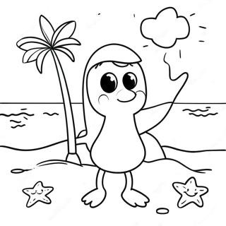 Peely I En Sjov Strand Scene Farvelaegningsside 133648-65893