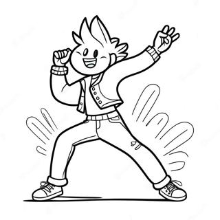 Energisk Rockstjerne Danser Farvelaegningsside 133908-66097