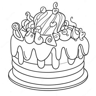 Regnbue Stroelse Kage Farvelaegningsside 13415 2937