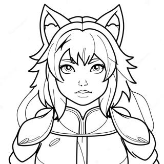 Fierce Ulvepige Anime Farvelaegningsside 134239-66349