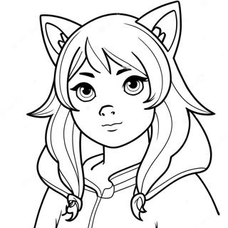 Fierce Ulvepige Anime Farvelaegningsside 134239-66352