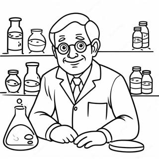 Nysgerrig Scientist I Laboratoriekittel Farvelaegningsside 134266 66374