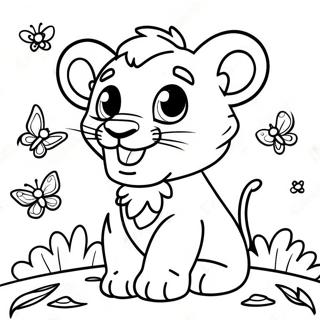 Glad Loveunge Med Sommerfugl Farvelaegningsside 134650-66674