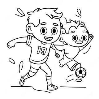 Glade Born Der Spiller Fodbold Farvelaegningsside 135416-67265