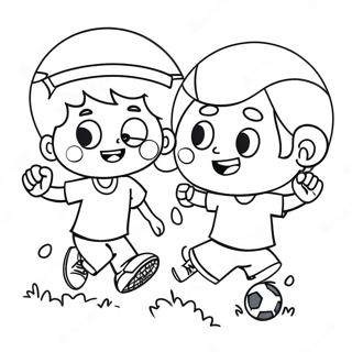 Glade Born Der Spiller Fodbold Farvelaegningsside 135416-67266