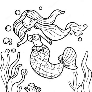 Elegant Havfrue Under Vandet Farvelaegningsside 135493-67332