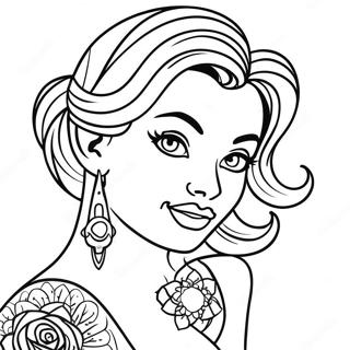 Tattoo Pin Up For Voksne Farvelægningsider