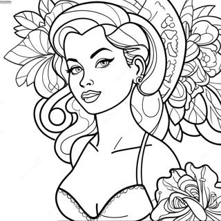 Tattoo Pin Up Pige Farvelaegningsside 135801-67562