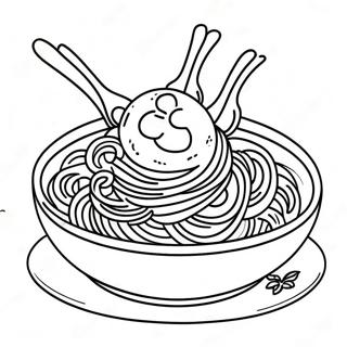 Laekre Spaghetti Med Kodbolde Farvelaegningsside 137028-68673