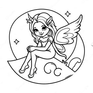 Gothisk Mork Fe Sidder Pa En Mane Farvelaegningsside 137109-68746