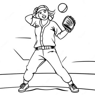 Softball Pitcher I Aktion Farvelaegningsside 137315 68905