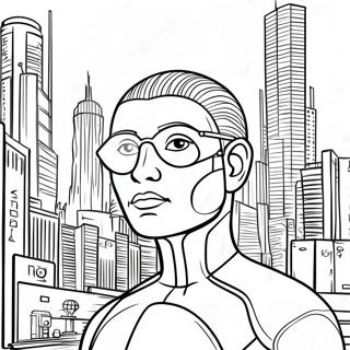 Ai I En Futuristisk By Farvelaegningsside 137366-68946