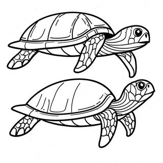 Farverig Havskildpadde Farvelaegningsside 137439-68994