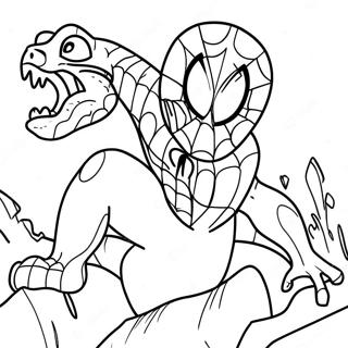 Spiderman Vs Gecko Action Farvelaegningsside 137619-69133