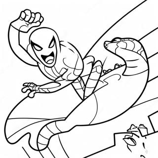 Spiderman Vs Gecko Action Farvelaegningsside 137619-69134