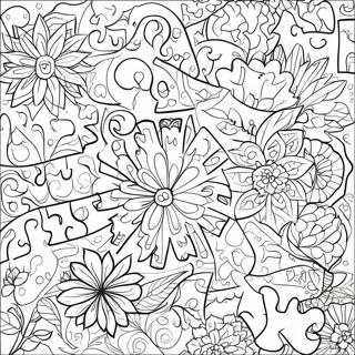 Farverigt Puslespil Farvelaegningsside 138183 69575