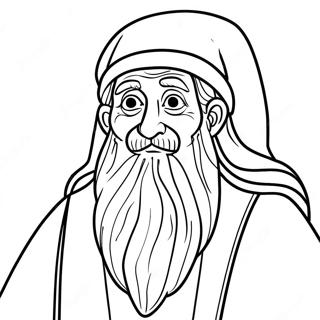 Klog Gammel Troldmand Med Lang Skaeg Farvelaegningsside 138261-69639