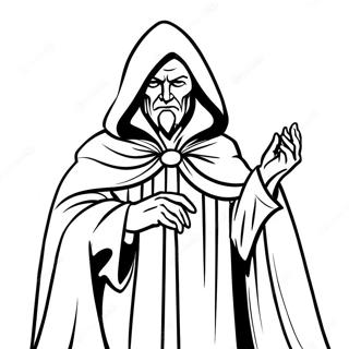 Mysterisk Mork Troldmand I Kappe Farvelaegningsside 138263-69647