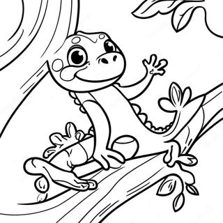 Gecko Klatrende Pa Et Trae Farvelaegningsside 138517 69843