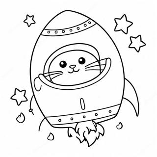 Legesyg Rum Kat I En Rakette Farvelaegningsside 138849-70104