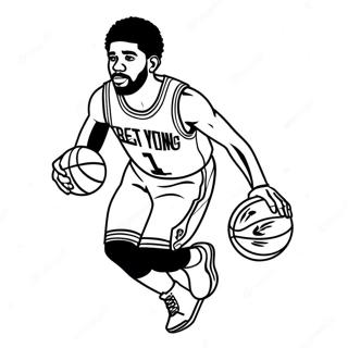 Kyrie Irving Dribler Basketball Farvelaegningsside 139232-70394