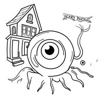 Skraemmende Oje I Et Spogelseshus Farvelaegningsside 139284-70437