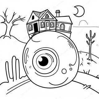 Skraemmende Oje I Et Spogelseshus Farvelaegningsside 139284-70438