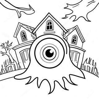 Skraemmende Oje I Et Spogelseshus Farvelaegningsside 139284-70439