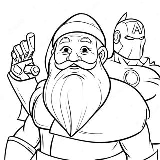 Julemanden Med Avengers Farvelaegningsside 139462-70575