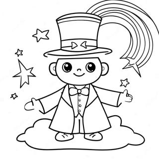 Sod Tryllekunstner Med Stjernehimmel Farvelaegningsside 139515 70626