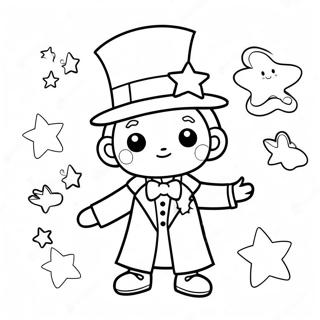 Sod Tryllekunstner Med Stjernehimmel Farvelaegningsside 139515 70627