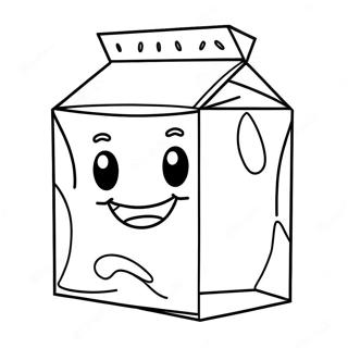 Smilende Maelkekarton Med Glas Farvelaegningsside 139540-70642