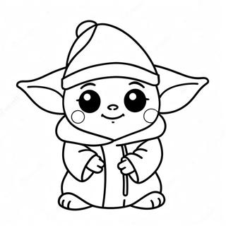 Sod Baby Yoda Med Julehat Farvelaegningsside 139640-70714