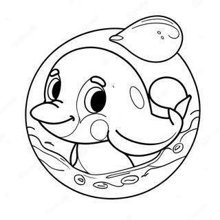 Tegneserie Delfin Med En Strandbold Farvelaegningsside 14531 3179