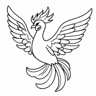 Flammende Fugl Foniks Vinger Farvelaegningsside 14795-3230