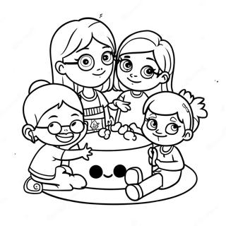 Sort Pige Leger Med Venner Farvelaegningssiden 15893-3477