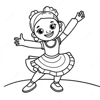 Glad Sort Pige Danser Farvelaegningssiden 15894-3483