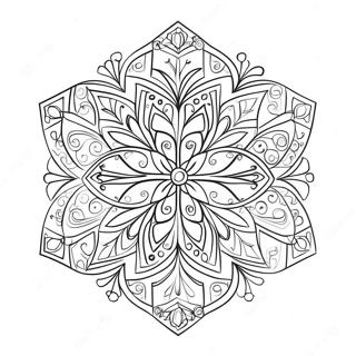 Geometrisk Snefnug Farvelaegningsside 16168-3541