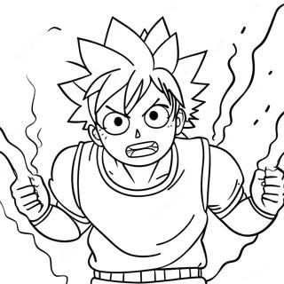 Katsuki Bakugo Eksploderende Kraft Farvelaegningsside 16635 3636