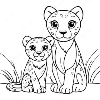 Gepardunge Med Mor Farvelaegningsside 17889 3912