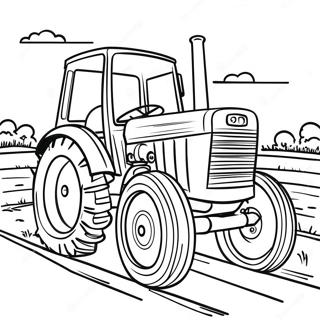 Bla Traktor Korende Pa En Grusvej Farvelaegningsside 18164-3977