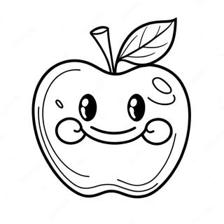 Glad Aeble Med Et Smil Farvelaegningsside 18253 3989