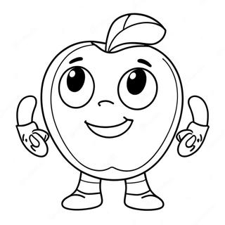 Tegneserie Aeble Med Arme Farvelaegningsside 18254 3994