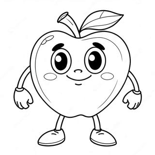 Tegneserie Aeble Med Arme Farvelaegningsside 18254 3995