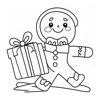 Peberkage Mand Holder En Gave Farvelaegningsside 18355 4017